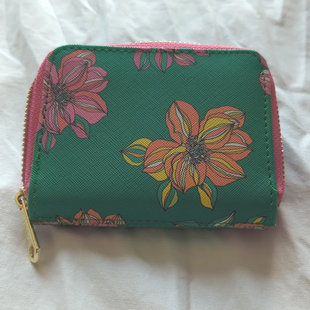 Trina Turk Green and Pink Floral Wallet - Picture 4 of 4